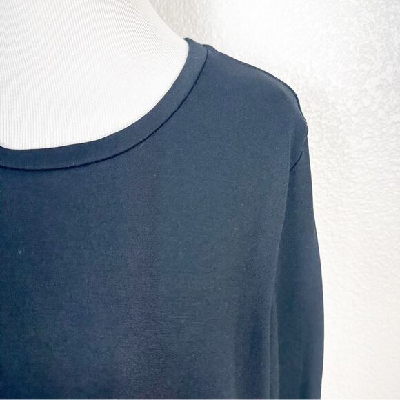 COS Women's Black Jersey Circle Cut Overlay Long Sleeve Dress Size Medium - Picture 4 of 11